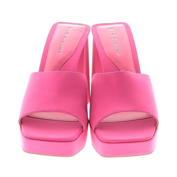 BCBGeneration Galixy Passion Pink Neo Barbie Platform Heeled Mule Sandals - Picture 7 of 7